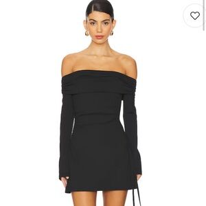 NIA Chic Black Off-Shoulder Long Sleeve Dress